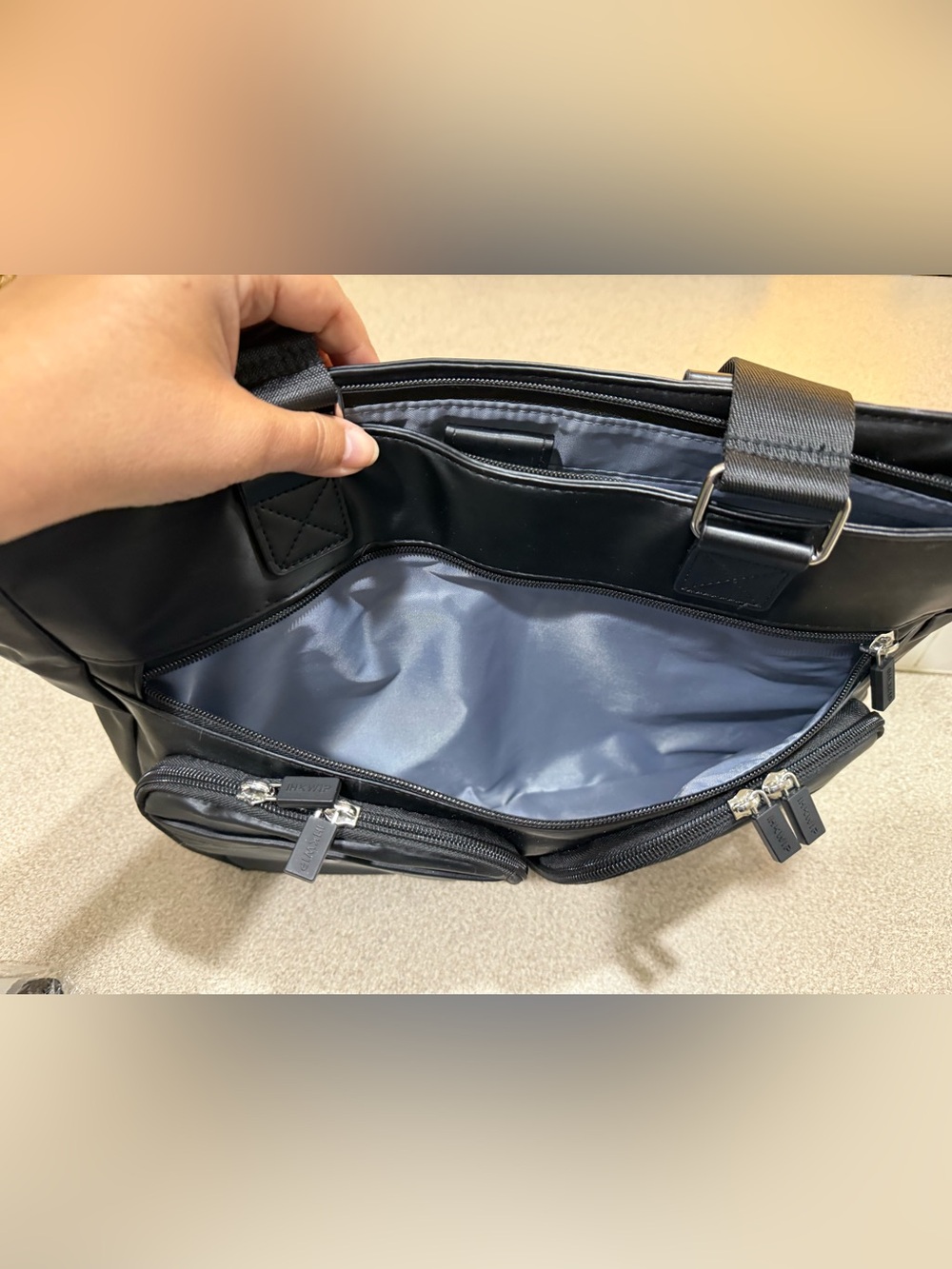 IHKWIP Cargo Catchall Tote with handles & Crossbody Strap - Metallic Black - Picture 9 of 13